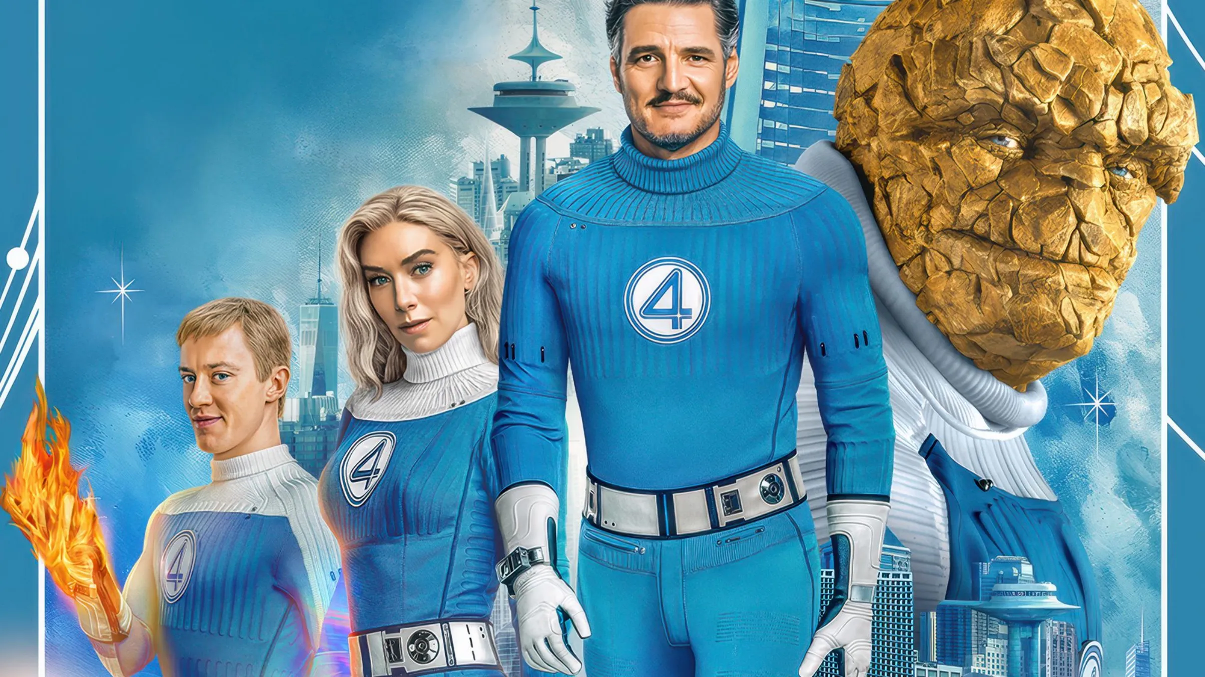 Fantastic Four First Steps MCU Retro Futuristic Poster